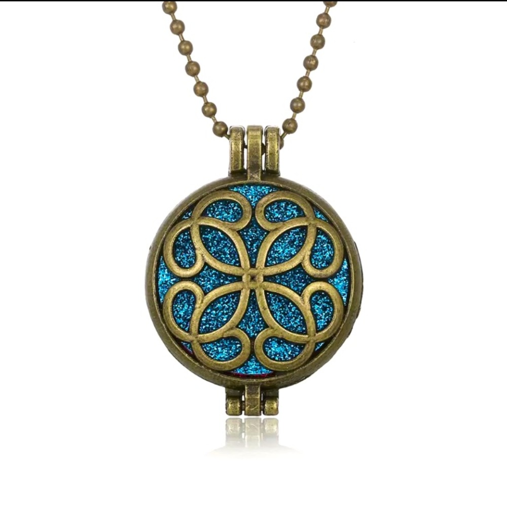 New Zinc Alloy Mandala Vintage Aromatherapy Diffuser Pendant Locket  Necklace